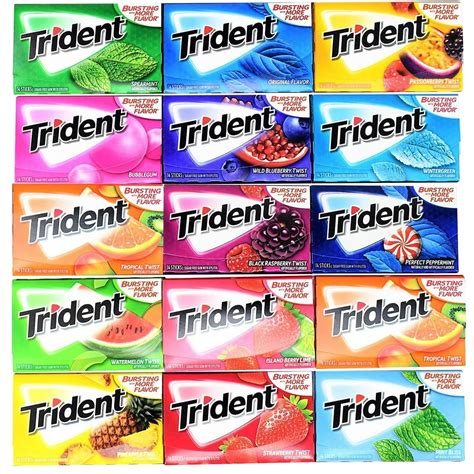 Trident Sugar Free Gum Variety Assortment T Pack 15 Count