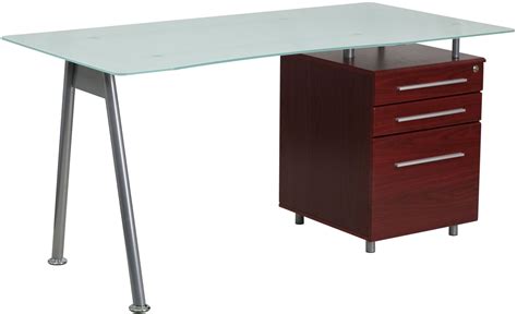 We did not find results for: Glass Computer Desk with Mahogany 3 Drawer Pedestal, NAN ...