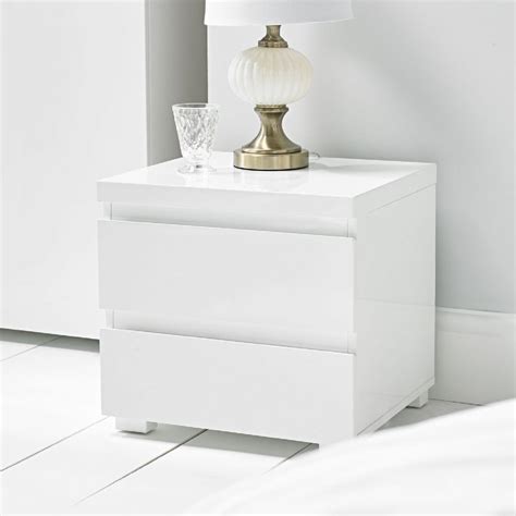 Kids bedroom furniture uk modern interior design inspiration. Viva White Gloss Pair Of Two Drawer Bedside Tables | White ...
