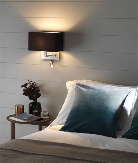 Bedside Reading Light With Pivoting Led Arm In Bronze Brushed Nickel