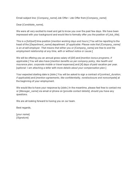 42 professional employment offer letter templates [word]