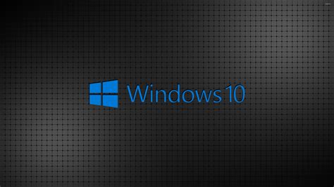 Windows 10 Blue Text Logo On A Grid Wallpaper Computer Wallpapers