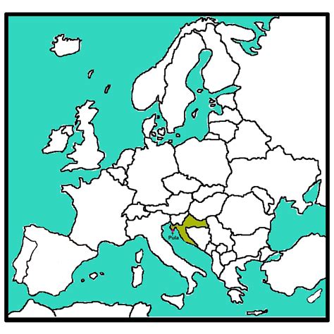 O mapa da europa, o segundo menor continente da terra, conta com 50 países. map Europe Pula Croatia | 4 On A Trip