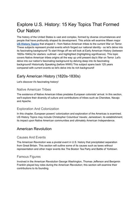Ppt Explore Us History 15 Key Topics That Formed Our Nation