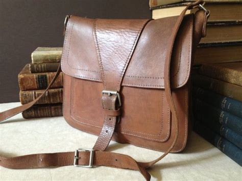 Vtg Artisan Rustic Brown Leather Saddle Bag Crossbody Etsy