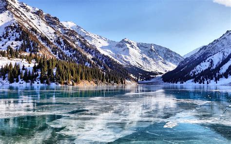 Зимние сцены Озеро Фотографии озера