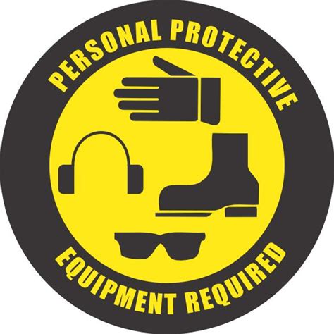 Personal Protection Equipment Required Floor Label Sign 5s Product