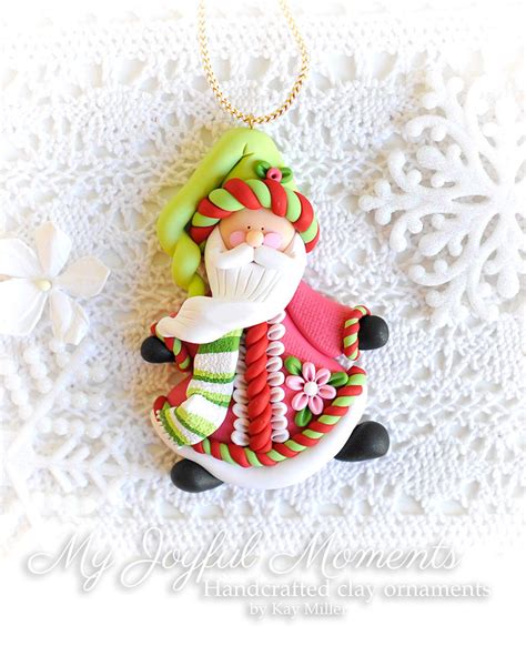 Handcrafted Polymer Clay Santa Claus Ornament Etsy