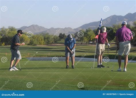 Male Golfers On Putting Green Editorial Image Image Of Leisure