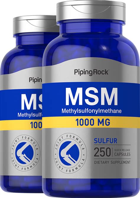 Msm 1000 Sulfur 1000 Mg Value Size 2 Bottles X 250 Capsules Nutrition Express By Pipingrock