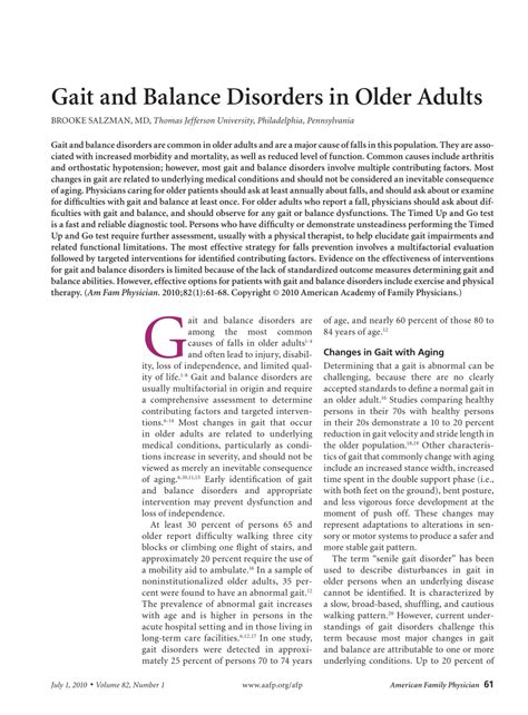 Pdf Gait And Balance Disorders In Older Adults