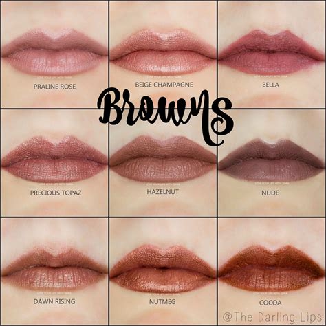 LipSense Brown Color Profile Collage Praline Rose Beige Champagne