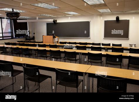 Empty College Classroom Usa Stock Photo Alamy