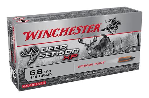 Winchester Deer Season Xp 68mm Spc 115 Grain Centerfire Rifle Ammo