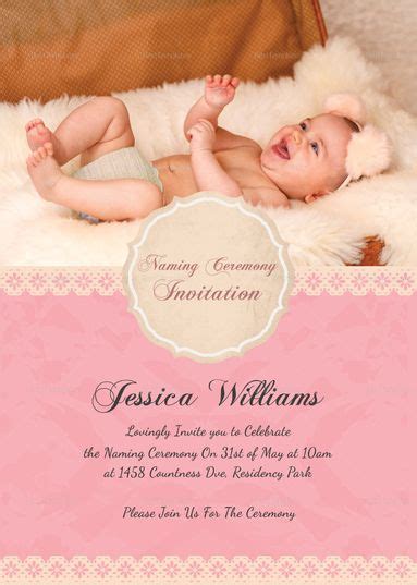 You can send online invitation to your guest, friends can rsvp your invite and you will have list of people attending/not attending. Happy Baby Naming Ceremony Invitation Card Template ...