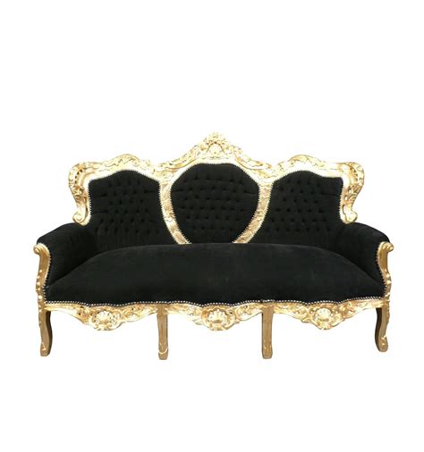 Stylish and elegant tub chair york lovely vintage style antique like fabric. Schwarz und gold Barock sofa