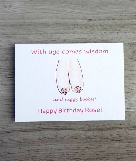 Saggy Boobs Happy Birthday Card A Cheeky Fun Personalized Etsy Ireland