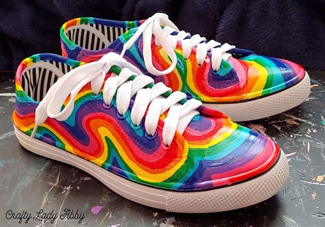 Shoe Diy Psychedelic Rainbow Sneakers