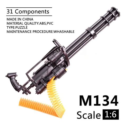 16 Scale M134 Minigun Gatling Machine Gun Assemble Model Army