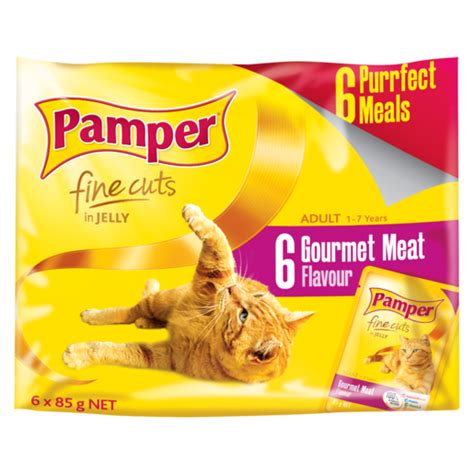 Purina 1262490 wet food for cats. Pamper Gourmet Meat Flavour Cat Food Pouches 6 x 85g | Wet ...