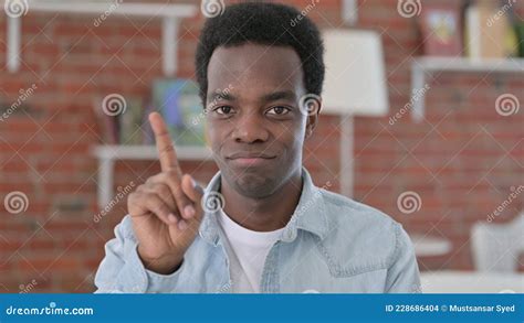 African Man Saying No With Finger Sign Stock Photo Image Of