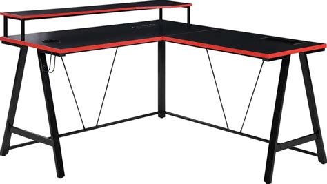 Arya Blackred L Shaped Gaming Desk Gaming Desk Shape Games Good