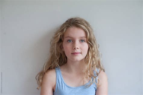 Portrait Of A Girl With Blond Curls By CHRISTINA K