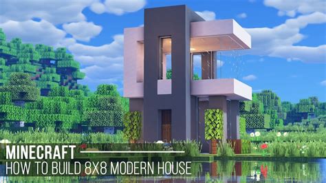 Minecraft How To Build 8x8 Modern House 19 Youtube