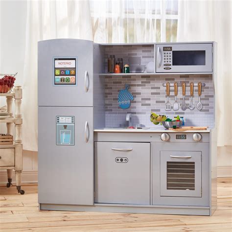 Get hot in that kitchen with a microwave oven. Teamson Kids - Modern Wooden Play Kitchen for Kids with ...
