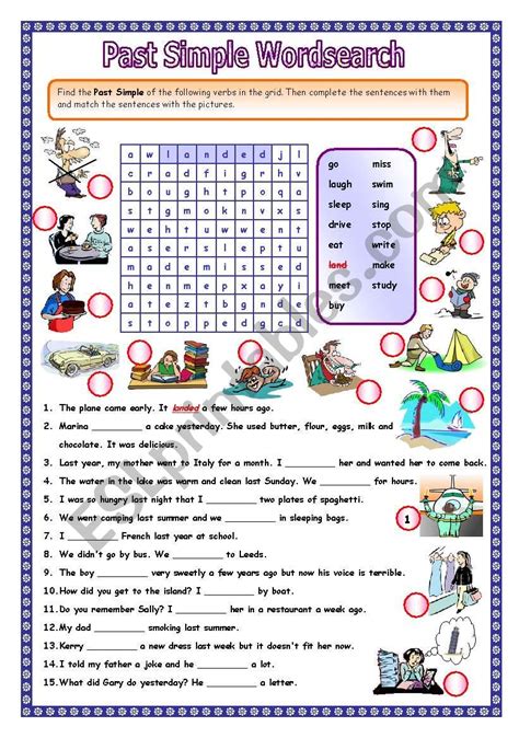 Free Simple Past Tense Exercises Worksheets Images B D