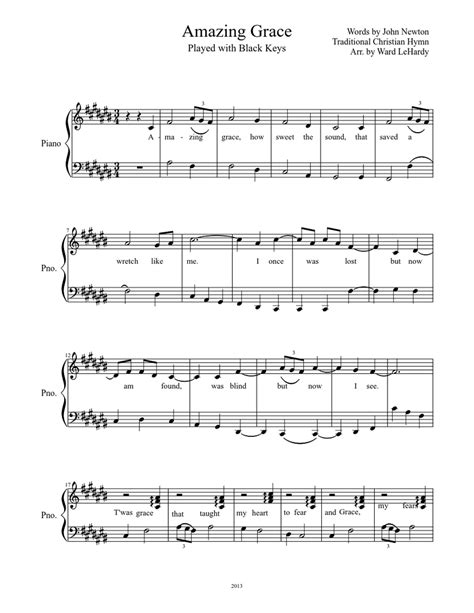 467 scores found for amazing grace. Amazing Grace Sheet music for Piano (Solo) | Musescore.com