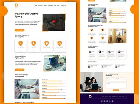 Multipurpose Creative Digital Agency Website Template Design Uplabs