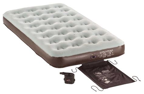 We decided to buy an airbed until we save enough money to have ourselves a solid wooden frame and a good thick mattress. Coleman Twin Air Mattress with 4D pump | CampingComfortably