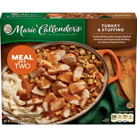 Comforting, delectable meals are quick and easy with marie callender's. Marie Callender's Meal for Two Turkey & Stuffing, 24 oz Chicken & Turkey Meals | Meijer Grocery ...