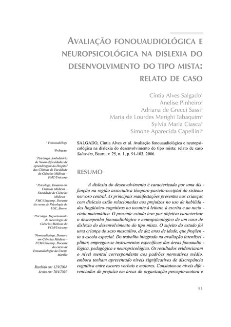Protocolo De Avaliação Dislexia