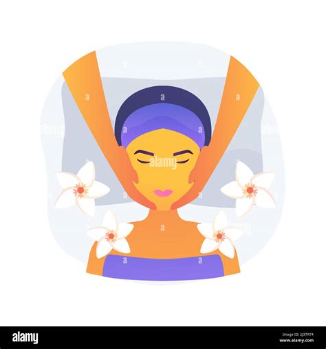 Facial Massage Abstract Concept Vector Illustration Spa Treatment Face And Neck Lifting