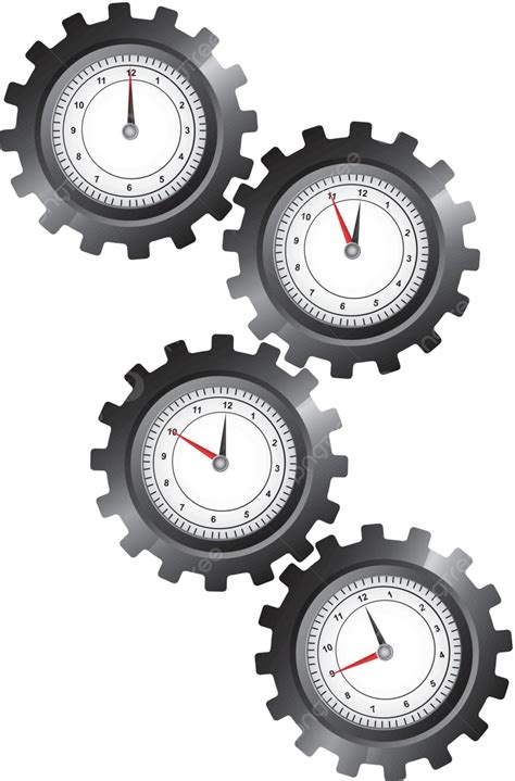 Black Gears With Clock Gear Background Editable Vector Gear