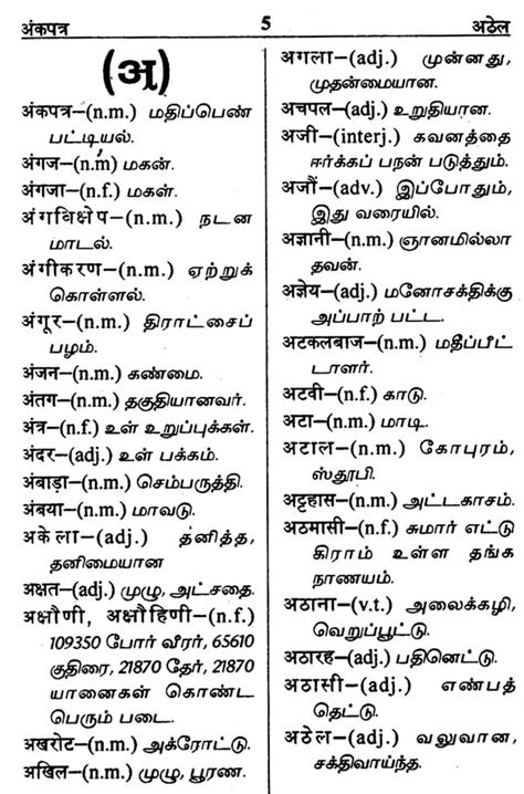 Hindi Tamil Dictionary Exotic India Art