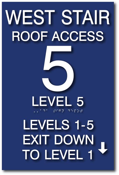 Floor Level Stairwell Signs Tactile Text And Grade 2 Braille Ada