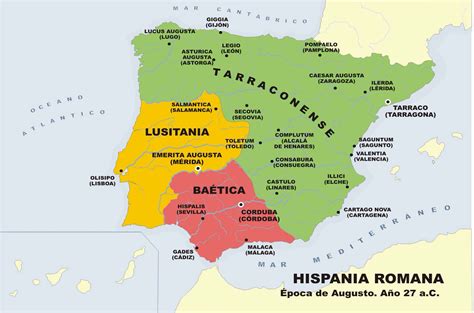 Hispania Romana época De Augusto 27 Ac Historia De España Mapa