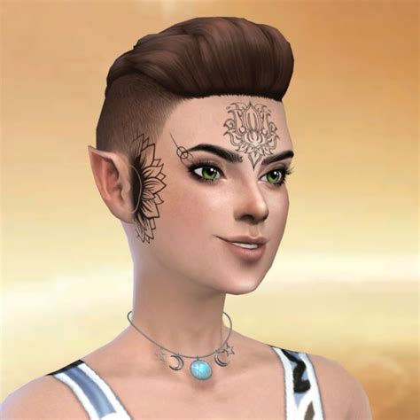 Pagan And Mehndi Faceandhead Tattoo Set By Velouriah At Mod The Sims