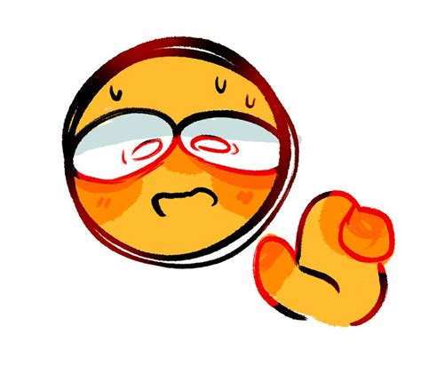 A Drawing Of An Emoticive Smiley Face With Glasses And Pointing Finger