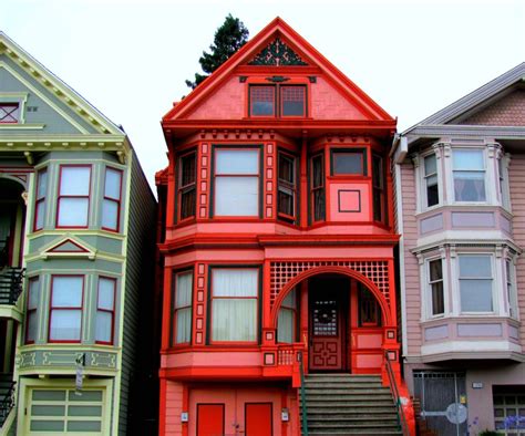 San Francisco Victorians Victorian Homes Victorian Architecture Red