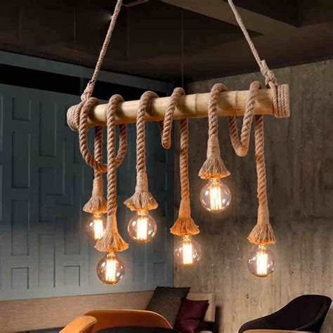 Jorunhe industrial pendant lamp vintage edison nautical. Aliexpress.com : Buy Vintage Rope Bamboo Pendant Lights ...