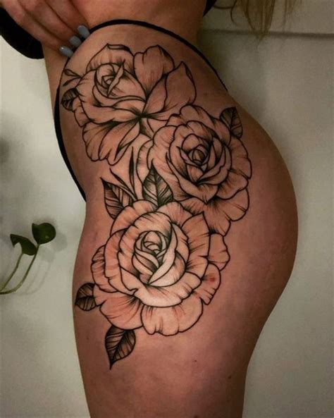 Attractive Unique Thigh Tattoos Roses Best Tattoo Ideas