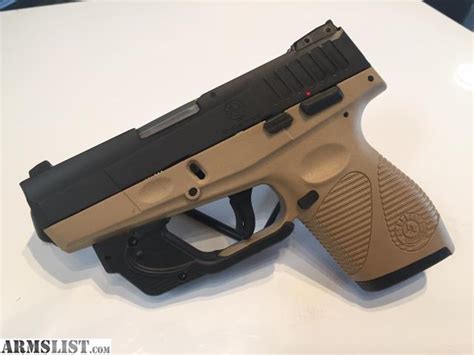Armslist For Sale New Taurus Pt740 Slim 40 Sandw Pistol Fde Wviridian Laser