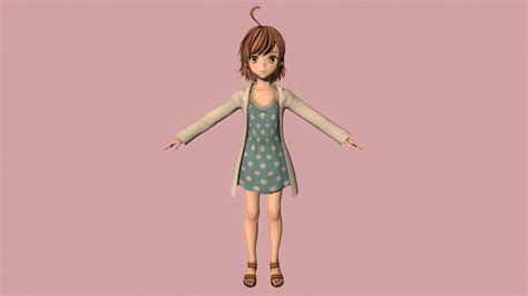 t pose rigged model of last order buy royalty free 3d model by 3d anime girls collection 3d