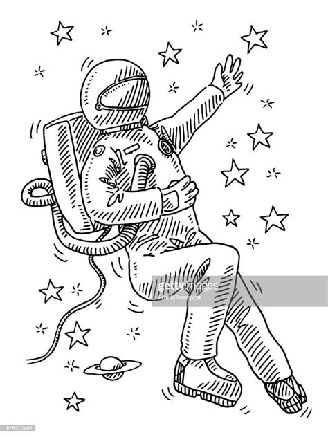 Astronaut Floating In Space Drawing High Res Vector Graphic Getty Images