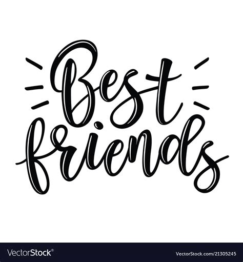 Best Friends Lettering Royalty Free Vector Image