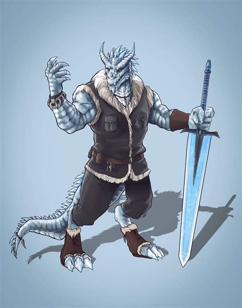 Oc Icy Dragonborn Barbarian Rcharacterdrawing